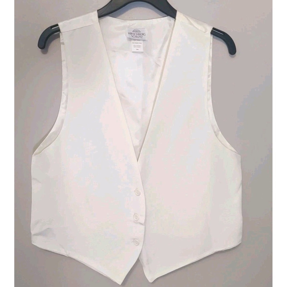 Vintage Hirschberg Schutz Adornments Ivory Woven Front Satin Back Vest Size S/M‎